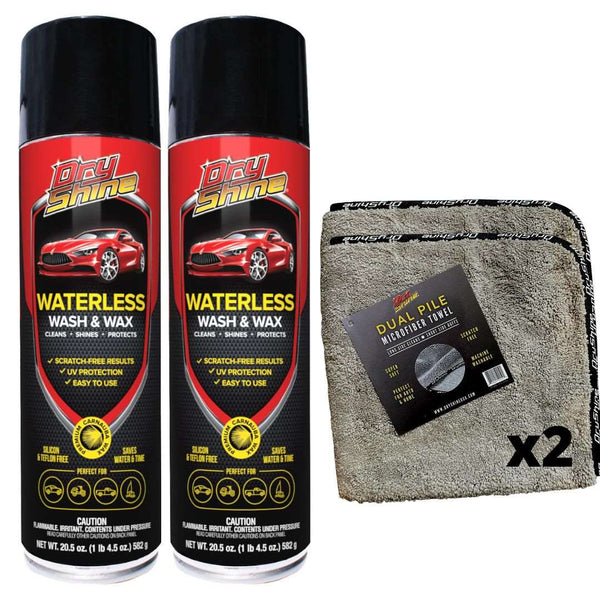 Bug And Tar Remover 17.2 Oz. Waterless Car Wash Detailer Plus 2 In 1  Microfiber Towels (2-Pack) 